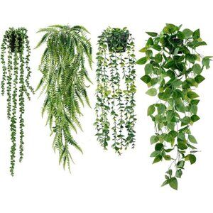 Fake Hanging Plants 4 Pack Artificial Hanging Plants Fake Potted Greenery